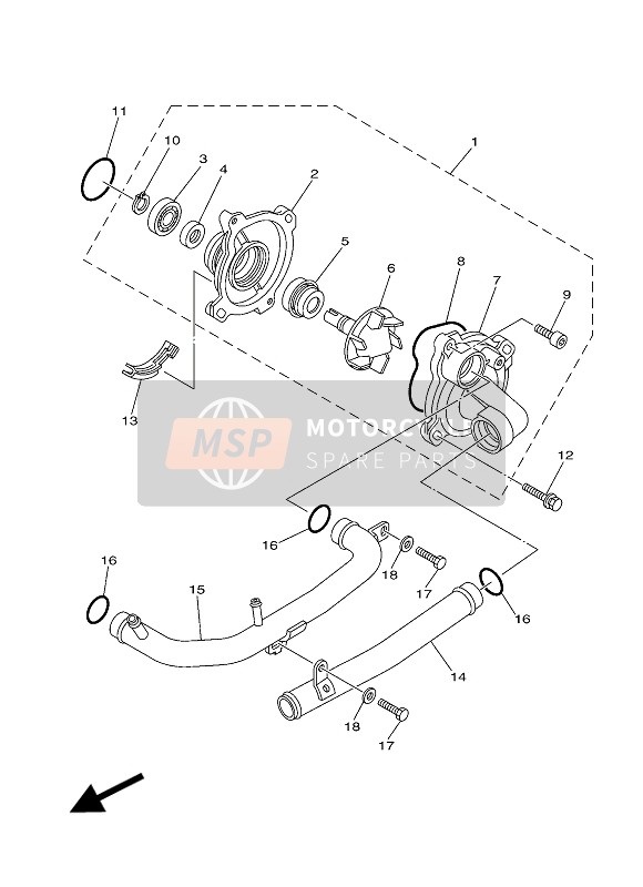 Yamaha XP500A 2016 Bomba de agua para un 2016 Yamaha XP500A